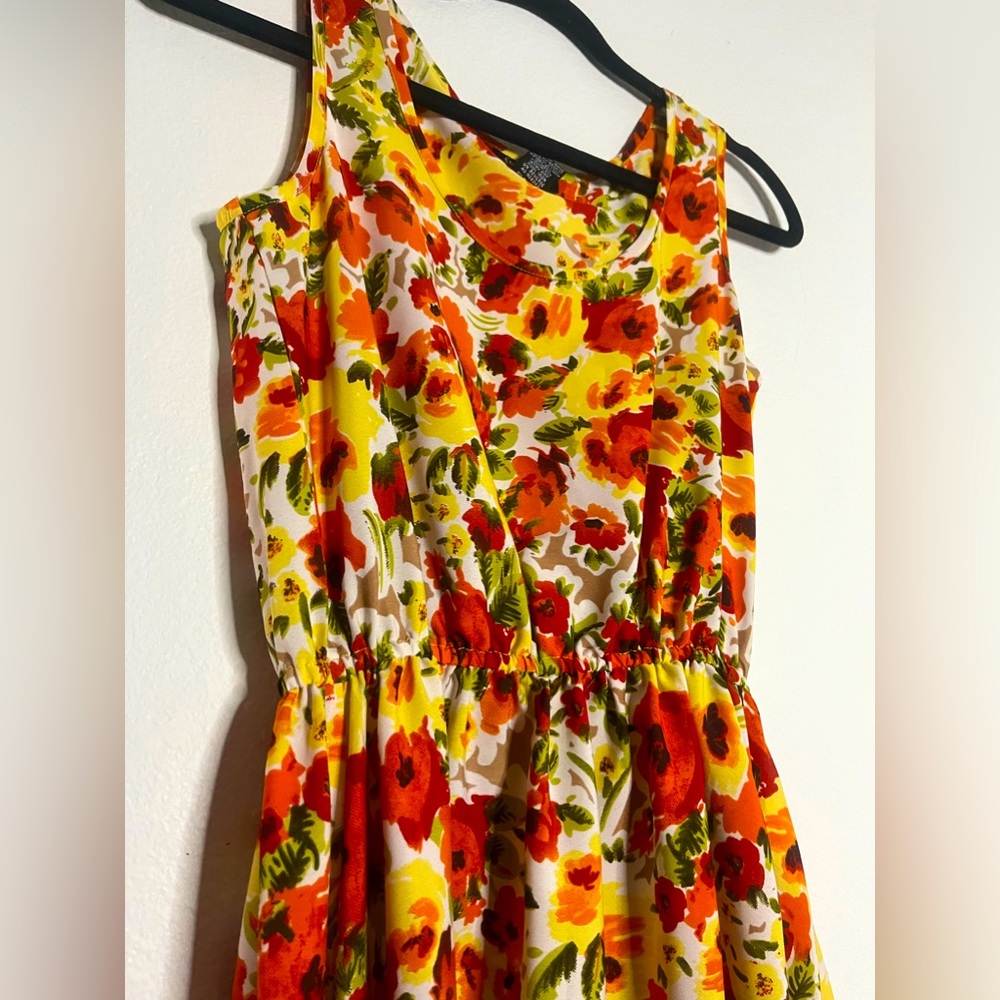 Flower Multicolor Long Slit Dress.